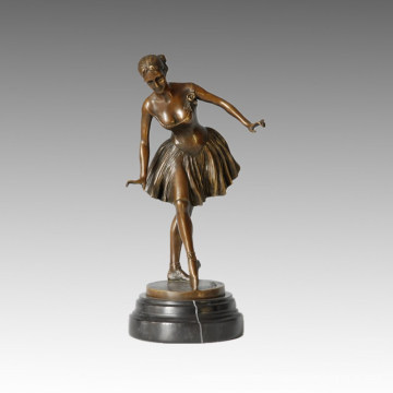 Dancer Statue Ballet Student Bronze Sculpture TPE-453